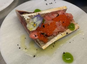Tuétano y tartar de carabinero